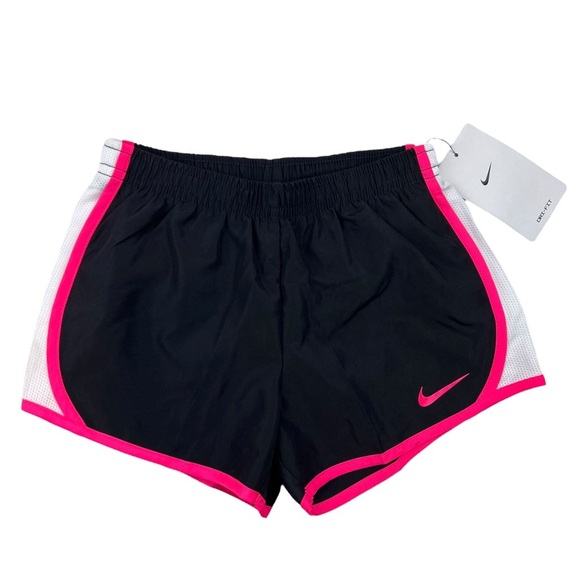 Nike Girls Tempo Dri-FIT Running Shorts Black/Hyper Pink Size 6 - Picture 1 of 4